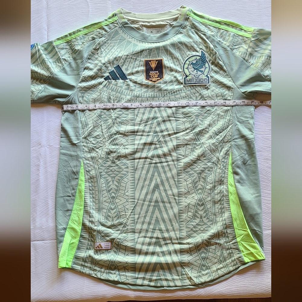 Adidas Mexico Green Patterned Soccer Jersey XL Slim Fit - Picture 13 of 16